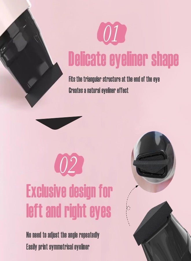 LuckNest 2PCS Gel Eyeliner Pencil Set, 2025 New Foldable Eyeliner Stamp for Perfect Wings, Waterproof Eyeliners Tool, Smudge Proof Eyeliners Pen for Beginners (Black+Brown) - Image 2
